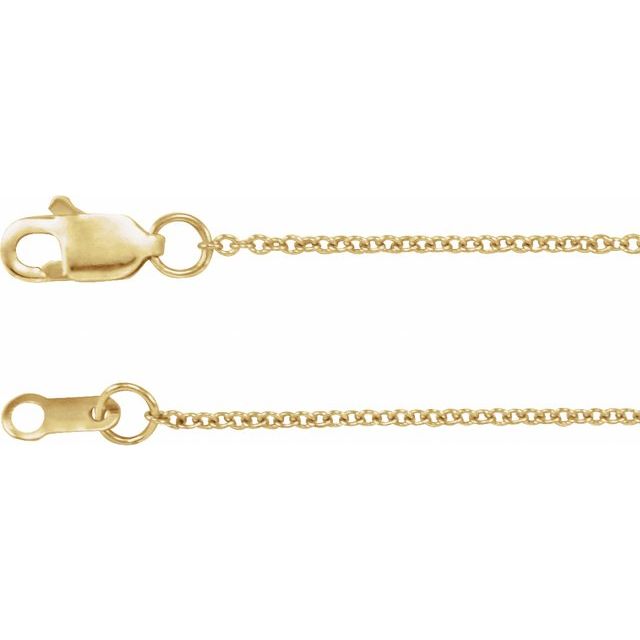 14K Yellow Gold 1 mm Cable Chain – 16 Inch Length by Ch1015