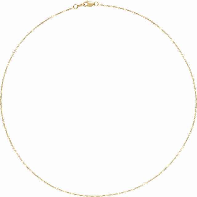 14K Yellow Gold 1 mm Cable Chain – 16 Inch Length by Ch1015