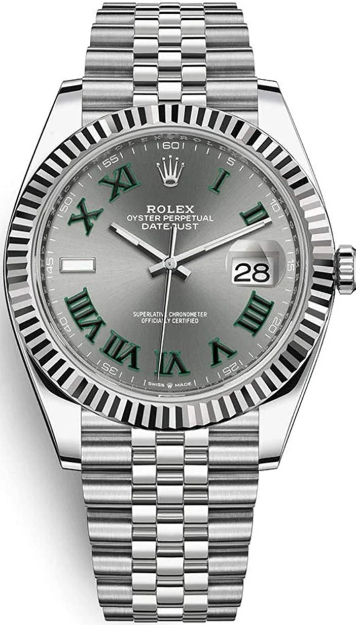 Rolex Datejust 41MM Wimbledon Dial on Jubilee