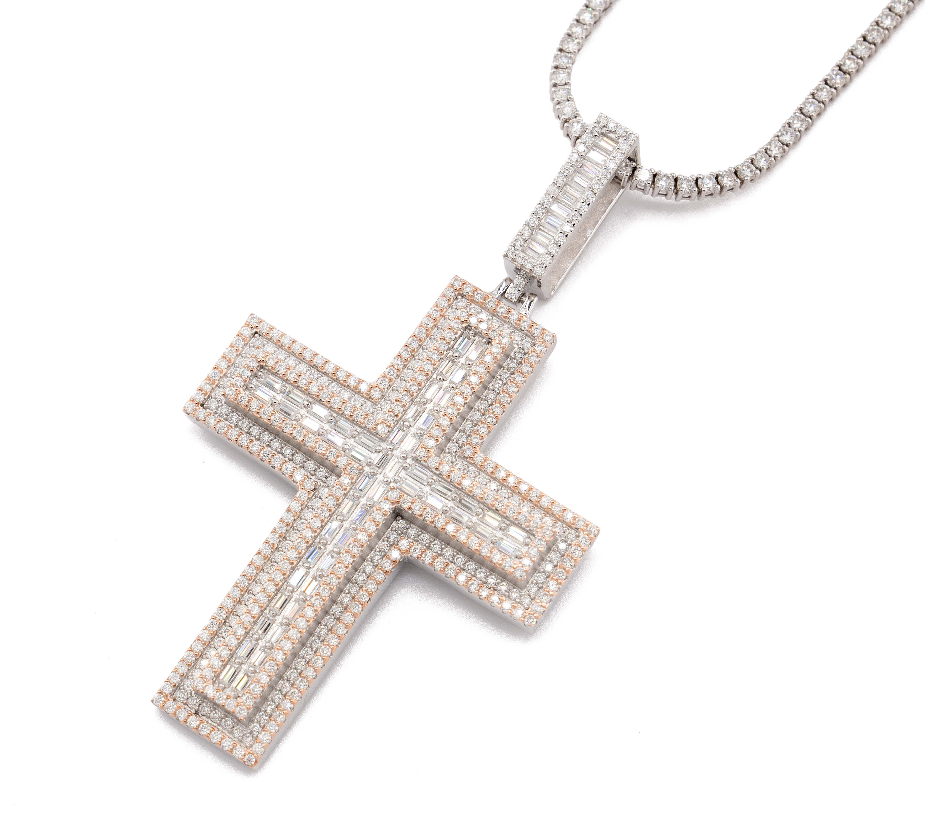 Pink Cross | Moissanite Pendant 13