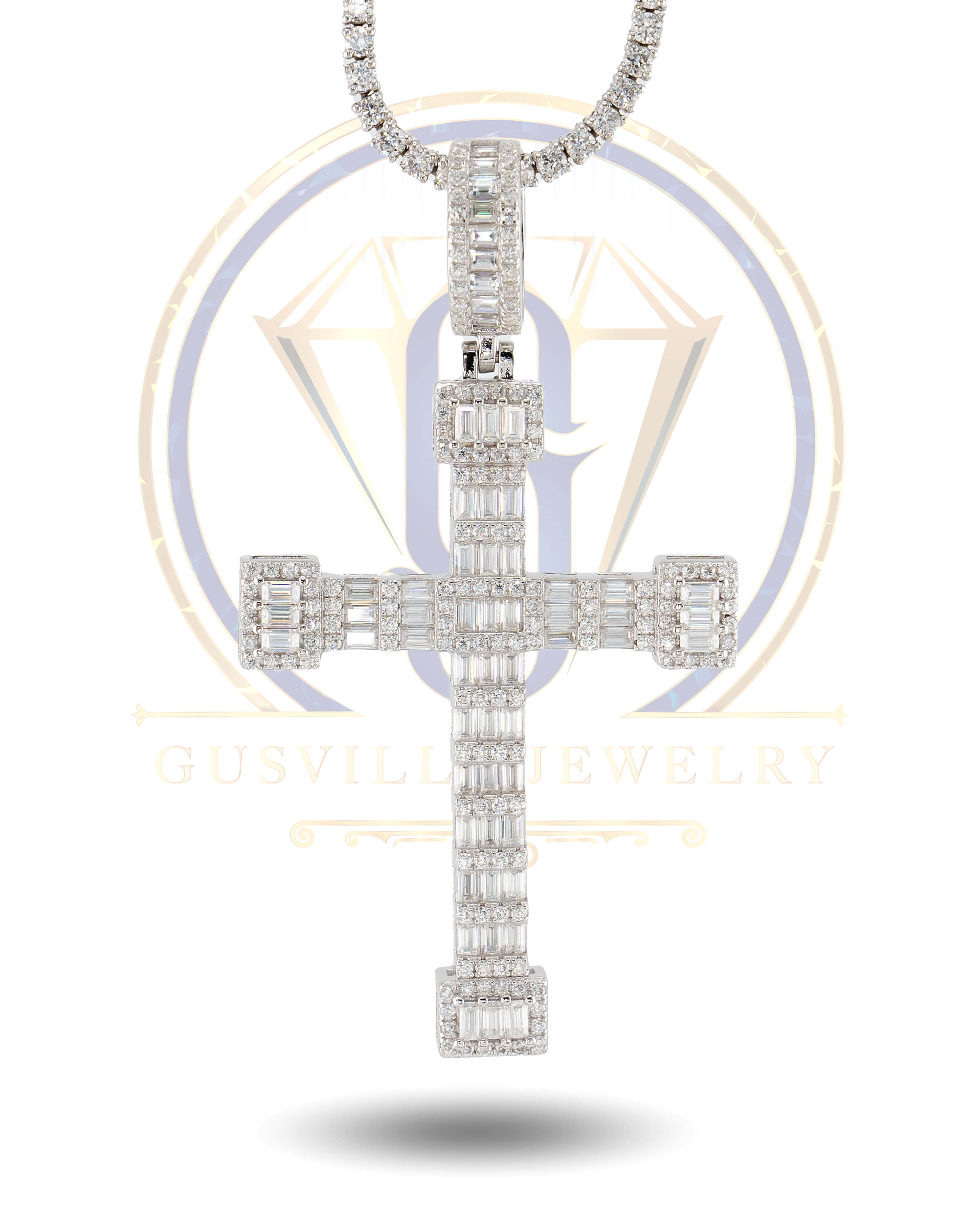 Square Cross | Moissanite Pendant 14