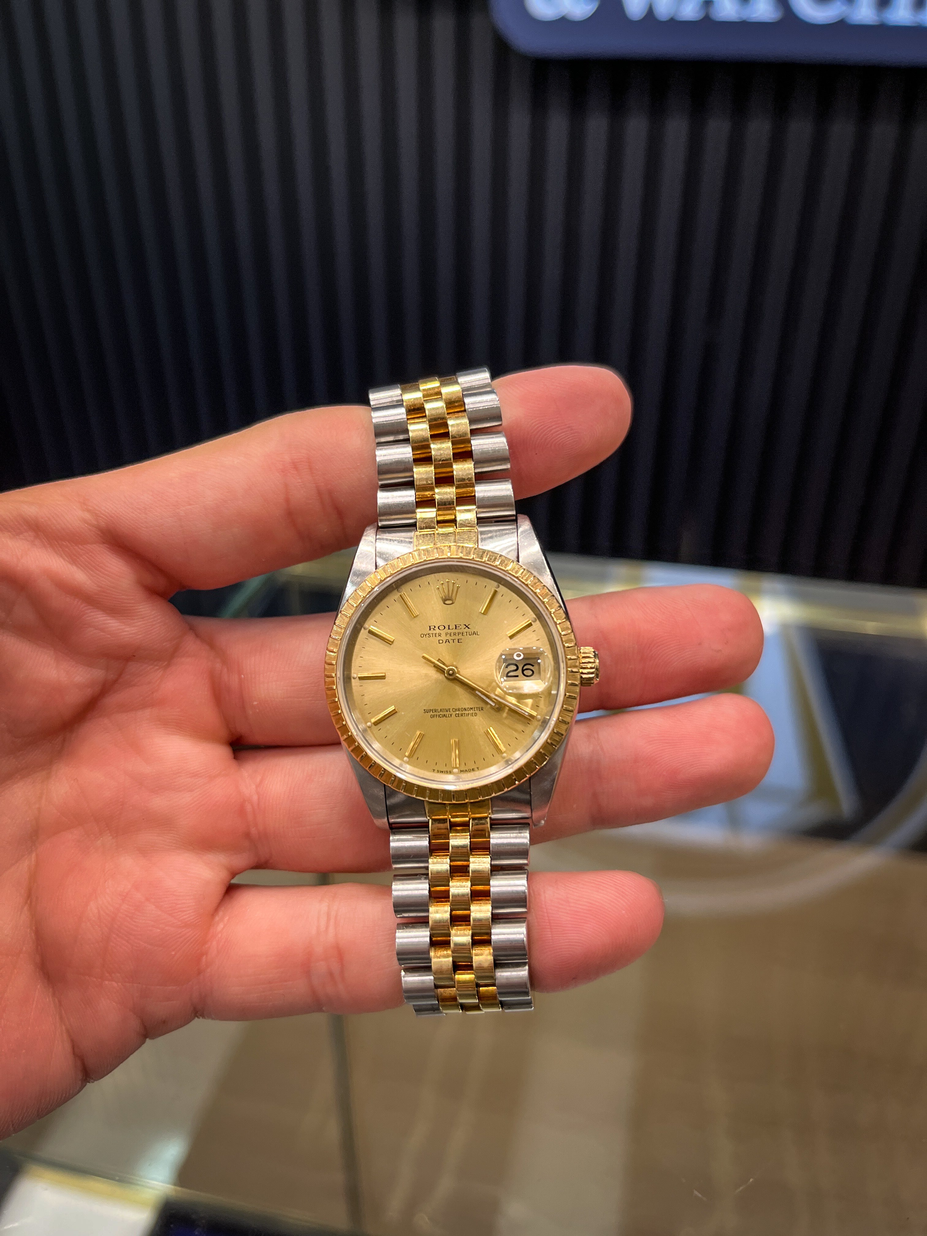 Rolex Datejust 34MM Champagne Stick Dial