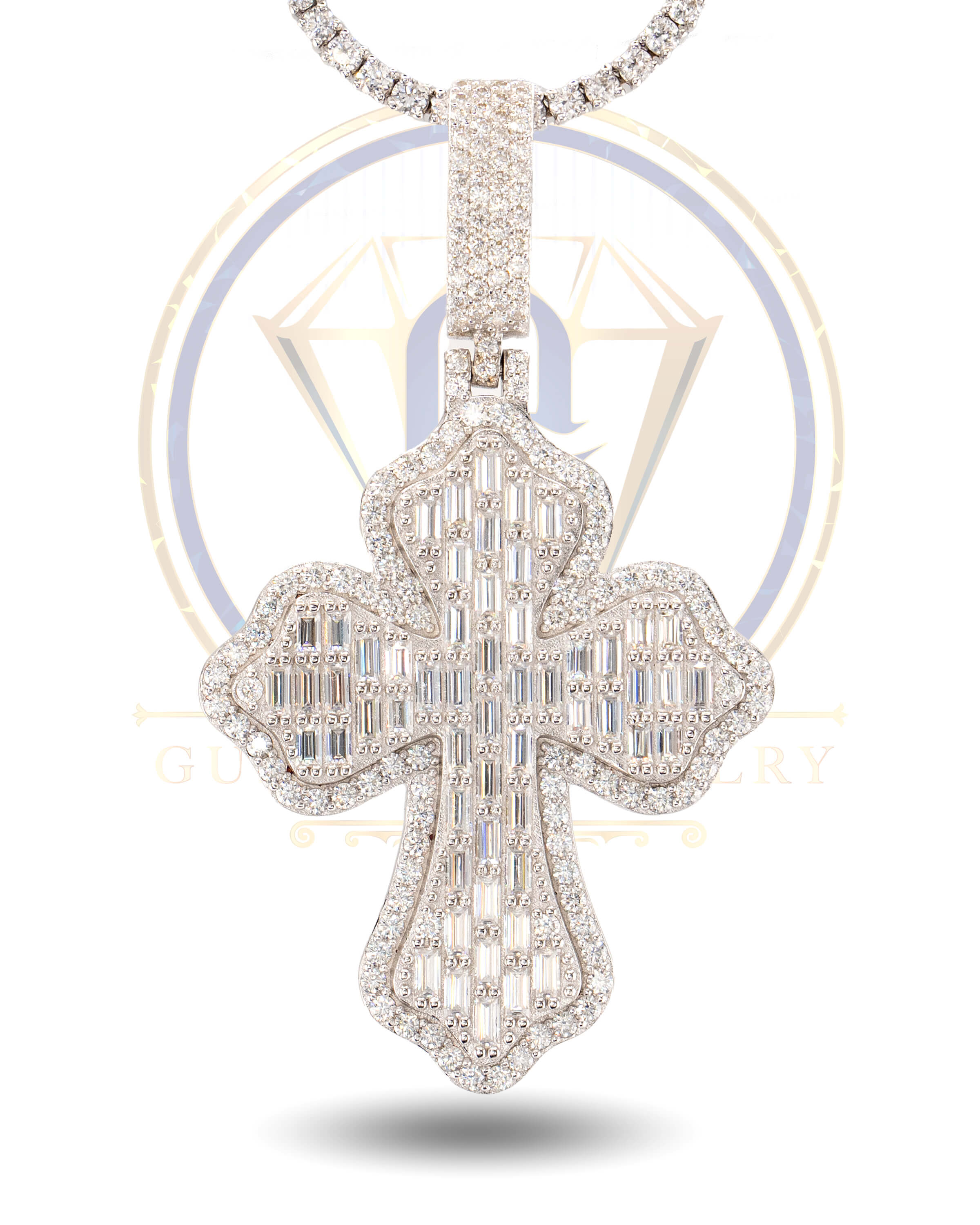 Small Gothic Cross | Moissanite Pendant 3