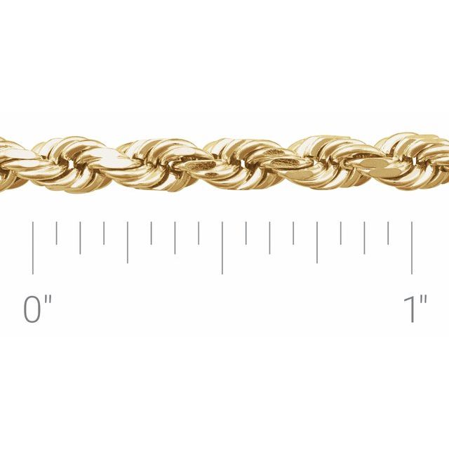 14K Yellow Gold 3.9 mm Diamond-Cut Rope Chain by the Inch – Elegant Solid Gold Jewelry