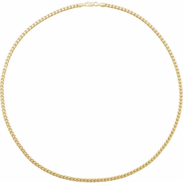 14K Yellow Gold 3.4 mm Hollow Diamond-Cut Franco Chain - 24 Inches by Charles & Co. Ch1228
