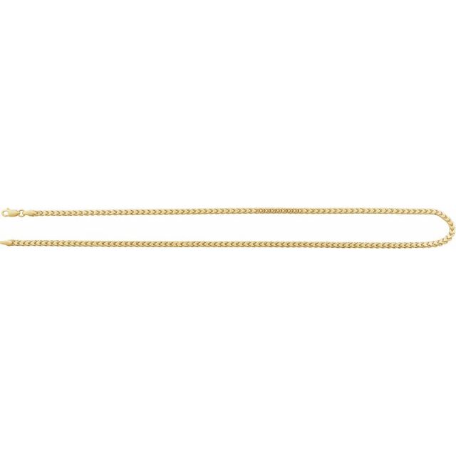 14K Yellow Gold 3.4 mm Hollow Diamond-Cut Franco Chain - 24 Inches by Charles & Co. Ch1228