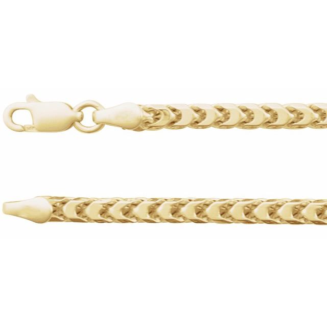 14K Yellow Gold 3.4 mm Hollow Diamond-Cut Franco Chain - 24 Inches by Charles & Co. Ch1228