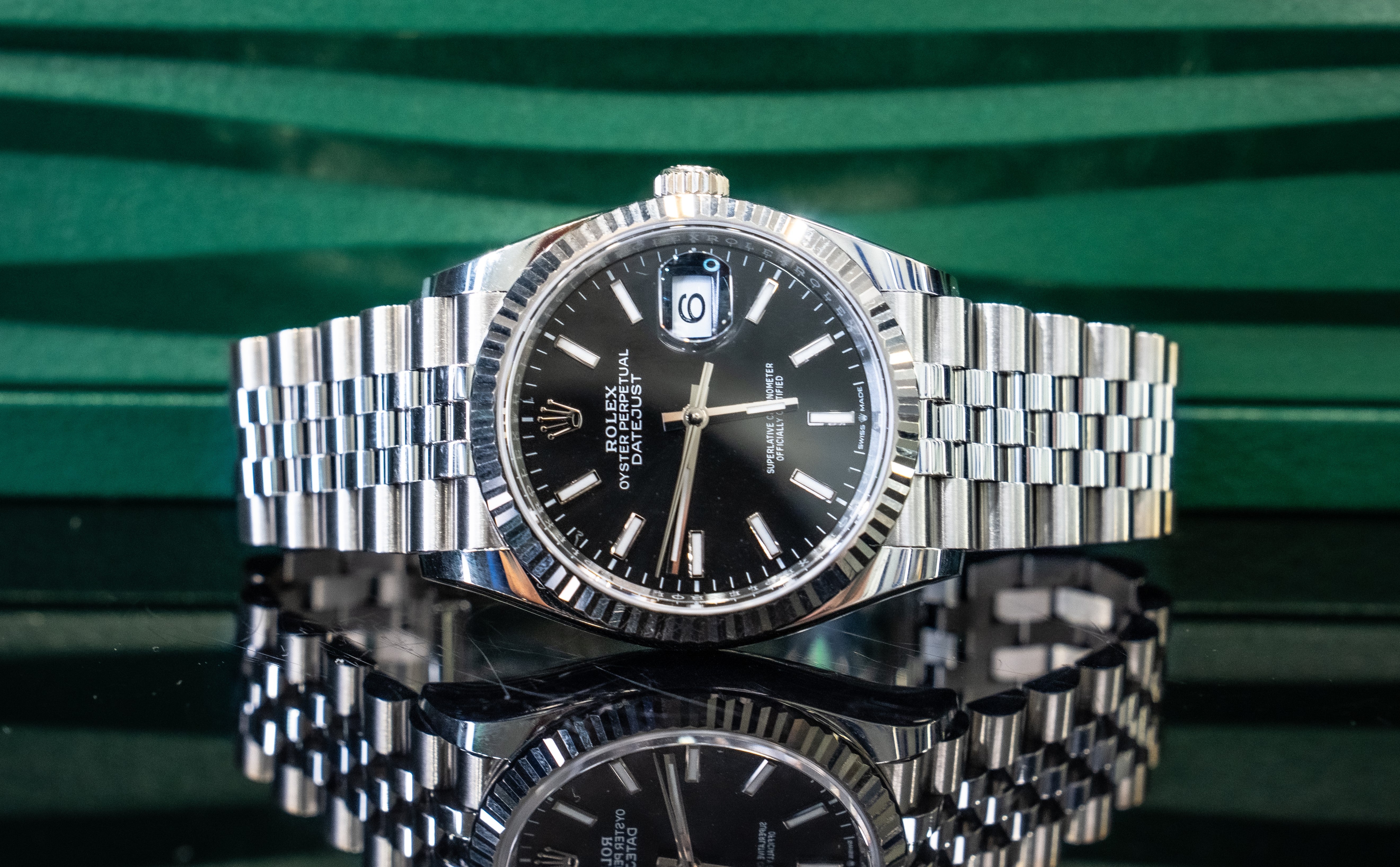 Rolex Datejust 36MM Black Dial on Jubilee