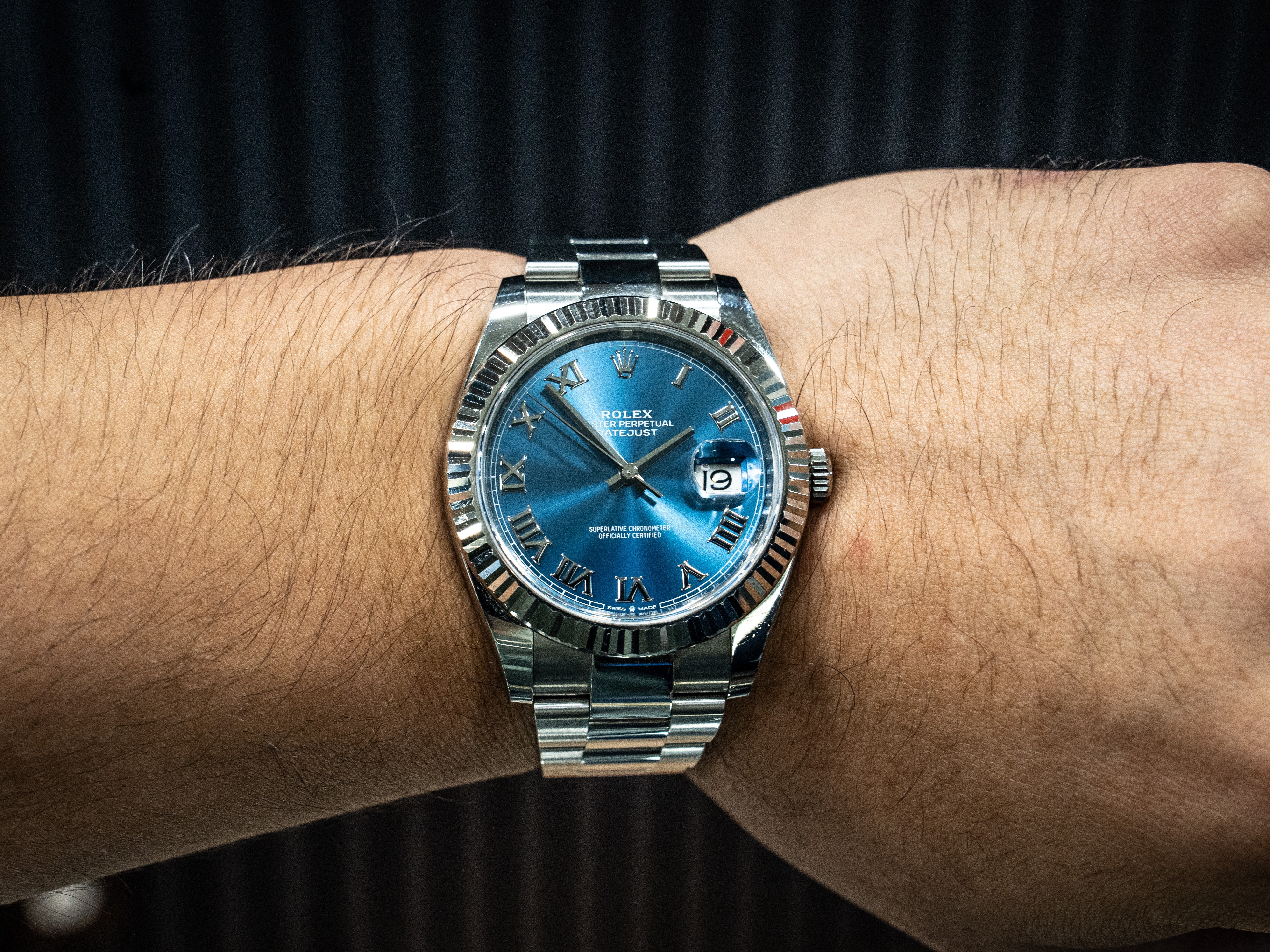 Rolex Datejust 41MM Azzurro Blue Roman Dial on Oyster