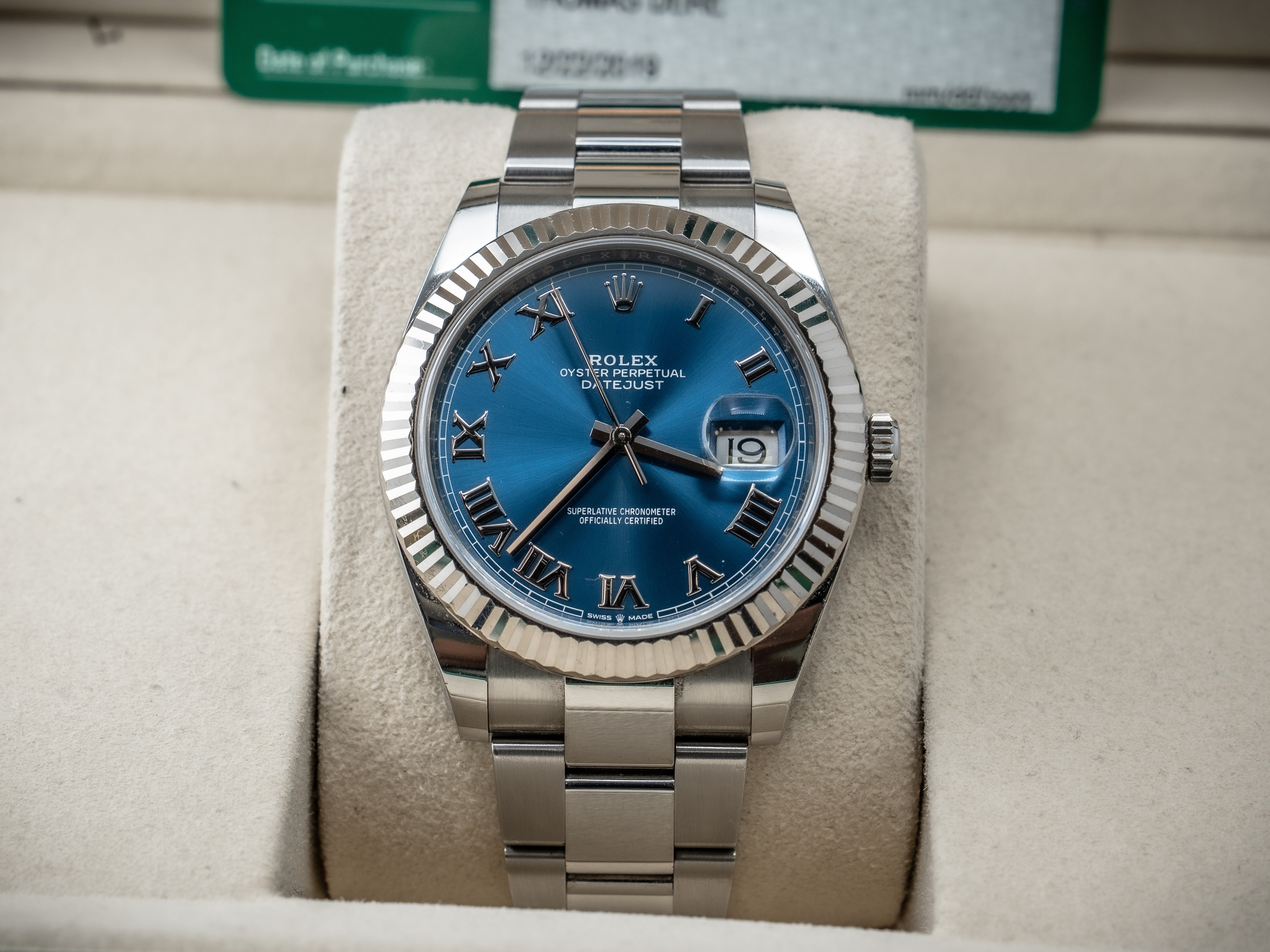 Rolex Datejust 41MM Azzurro Blue Roman Dial on Oyster