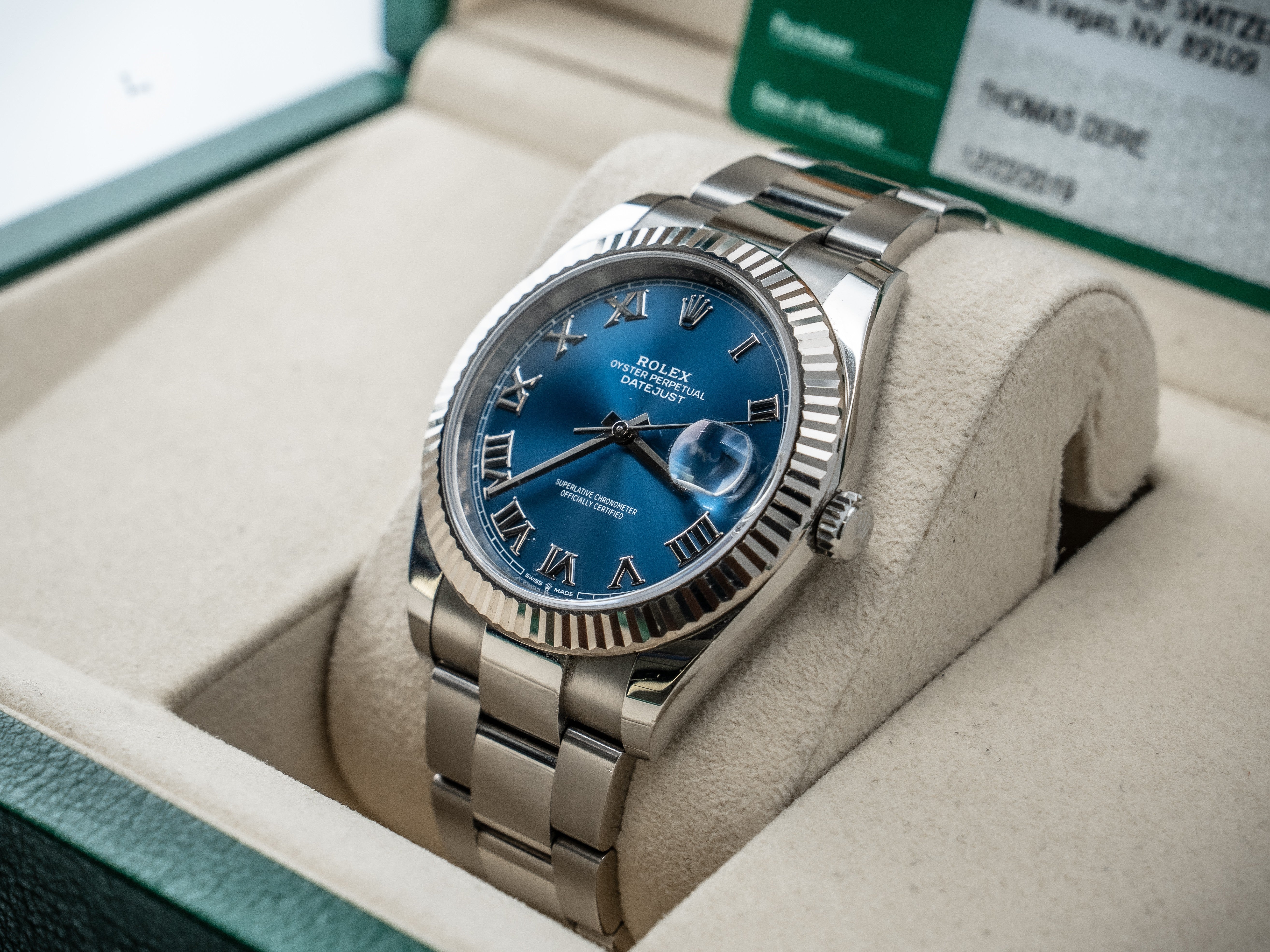 Rolex Datejust 41MM Azzurro Blue Roman Dial on Oyster