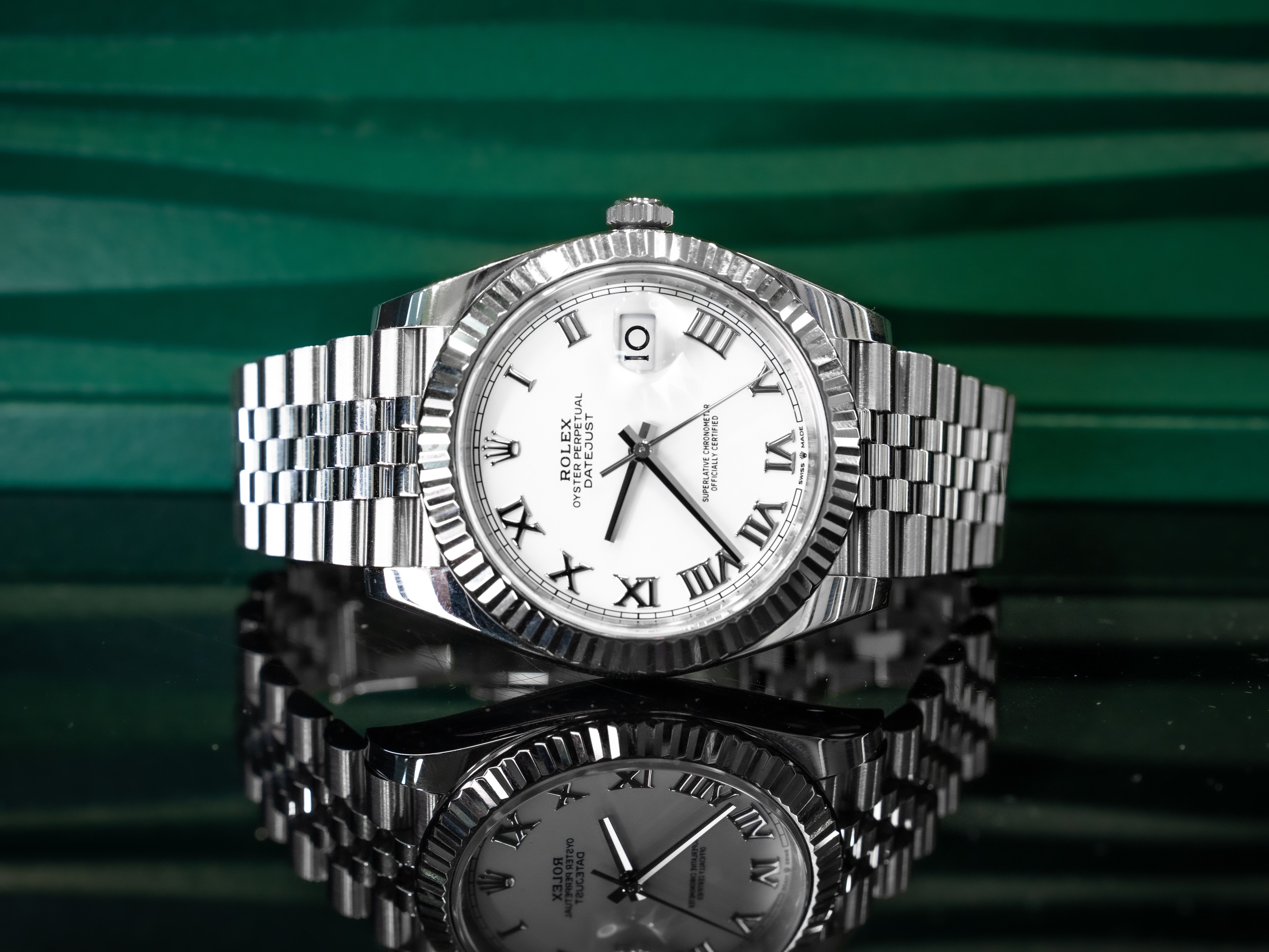 Rolex Datejust 41MM White Roman Dial on Jubilee