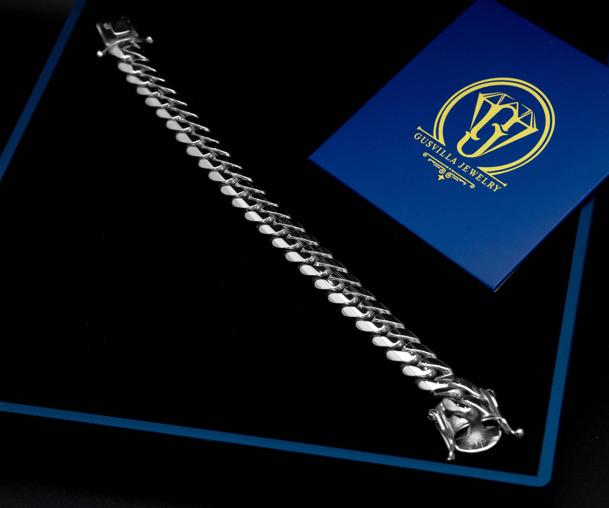 12 MM SILVER CUBAN LINK BRACELET