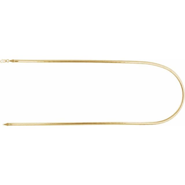 14K Gold Reversible Diamond-Cut Snake Chain 16 inches by Ch1281
