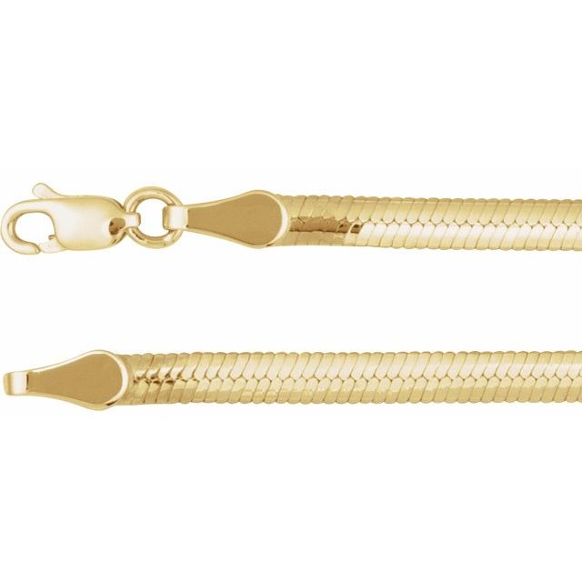 14K Gold Reversible Diamond-Cut Snake Chain by Ch1281 – 7 Inches, 3.2 mm Width