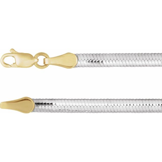 14K Gold Reversible Diamond-Cut Snake Chain by Ch1281 – 7 Inches, 3.2 mm Width