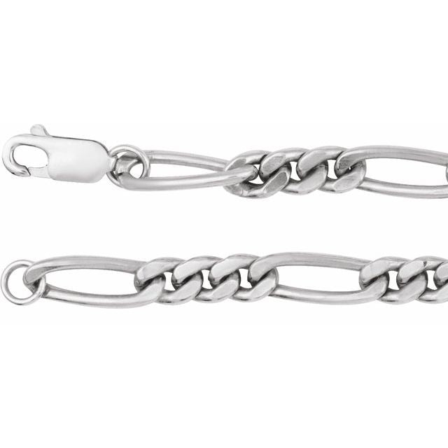 Sterling Silver 5.2 mm Figaro Chain - 20 Inches by Ch1277