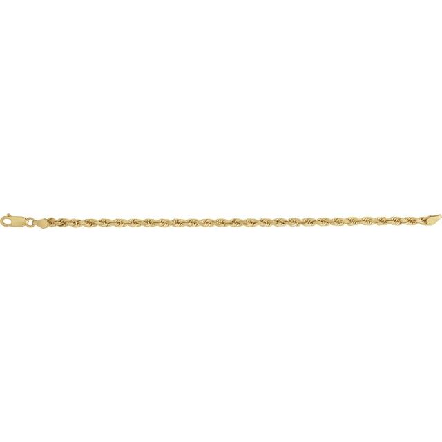 14K Yellow Gold 3.9 mm Diamond-Cut Rope Chain - 7 Inch Length by Ch946