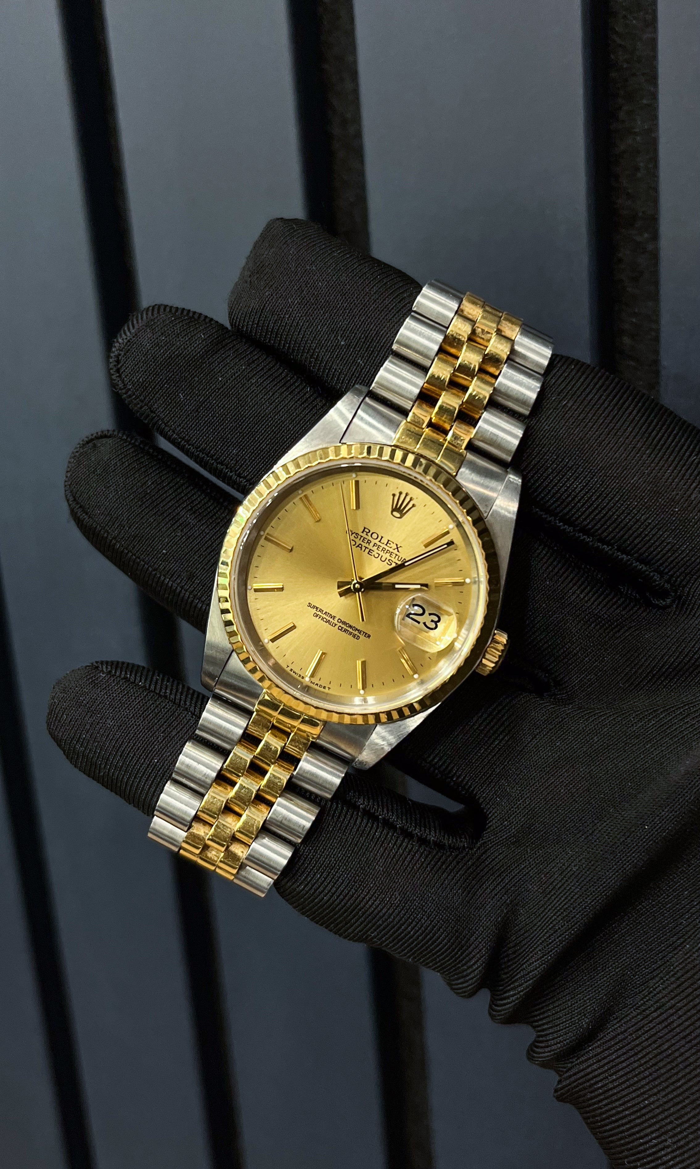 Rolex Datejust 36MM Champagne Stick Dial