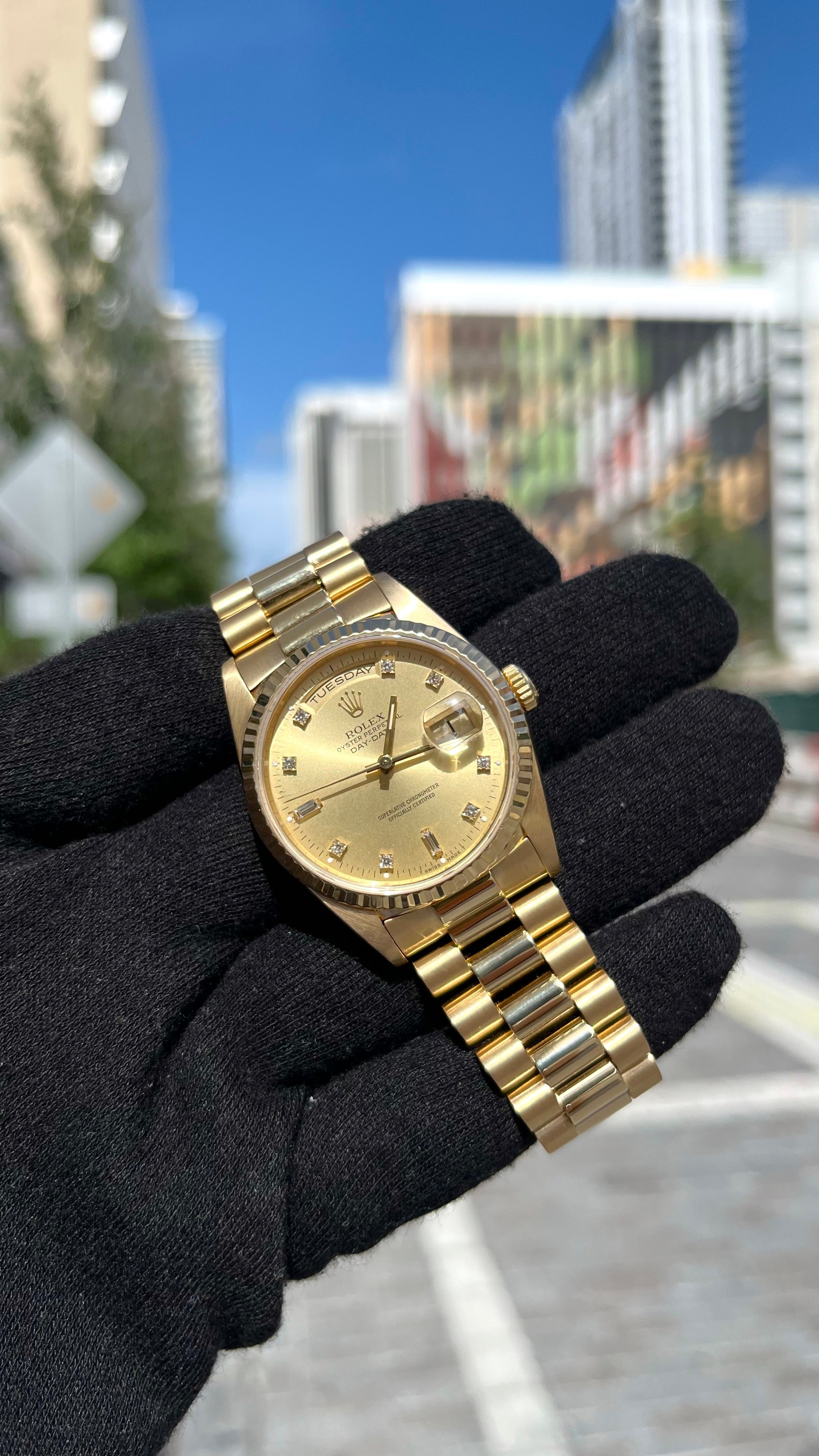 Rolex Day-Date 36MM Champagne Diamond Dial