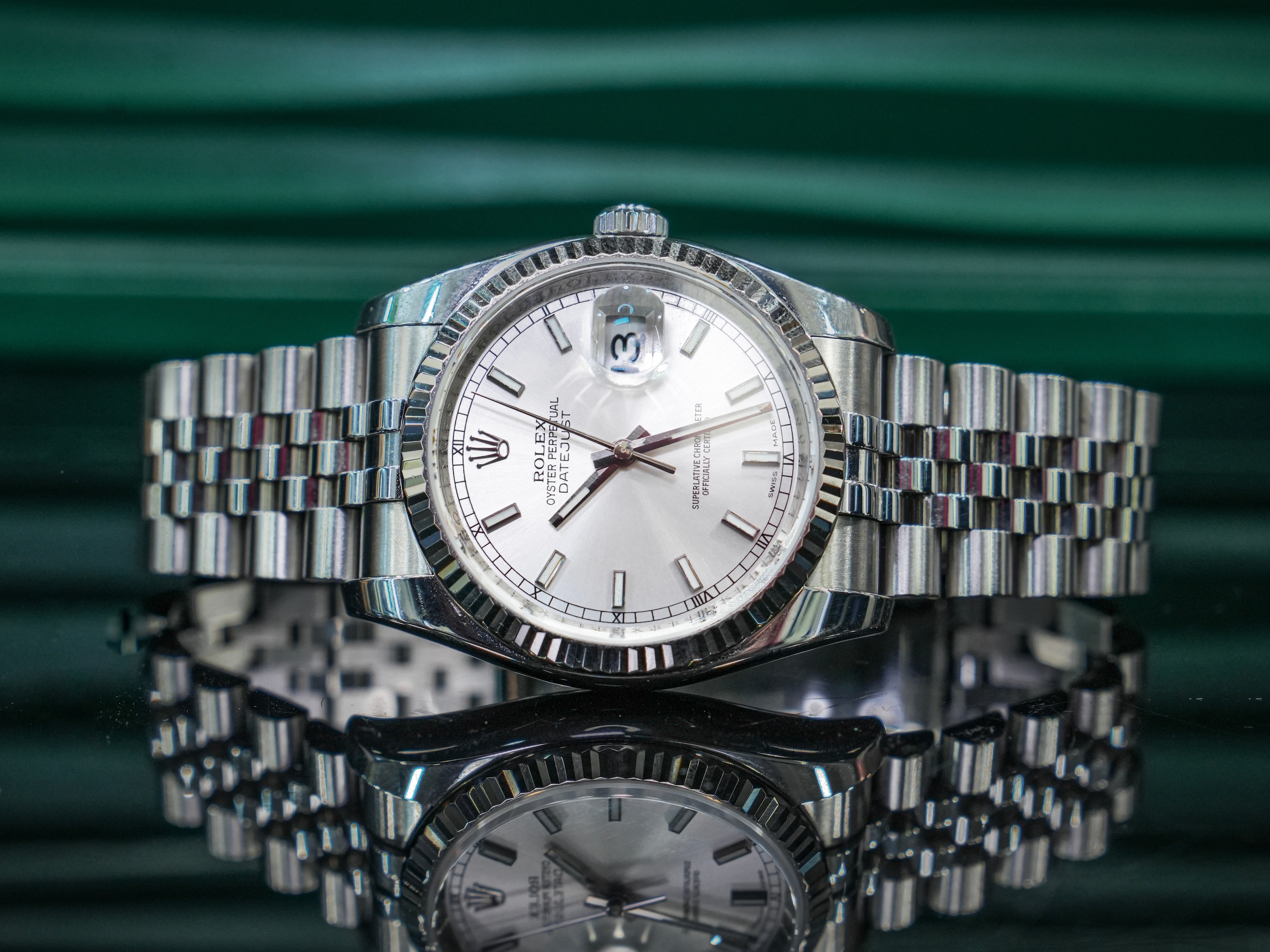 Rolex Datejust 36MM Silver Stick Dial 2011
