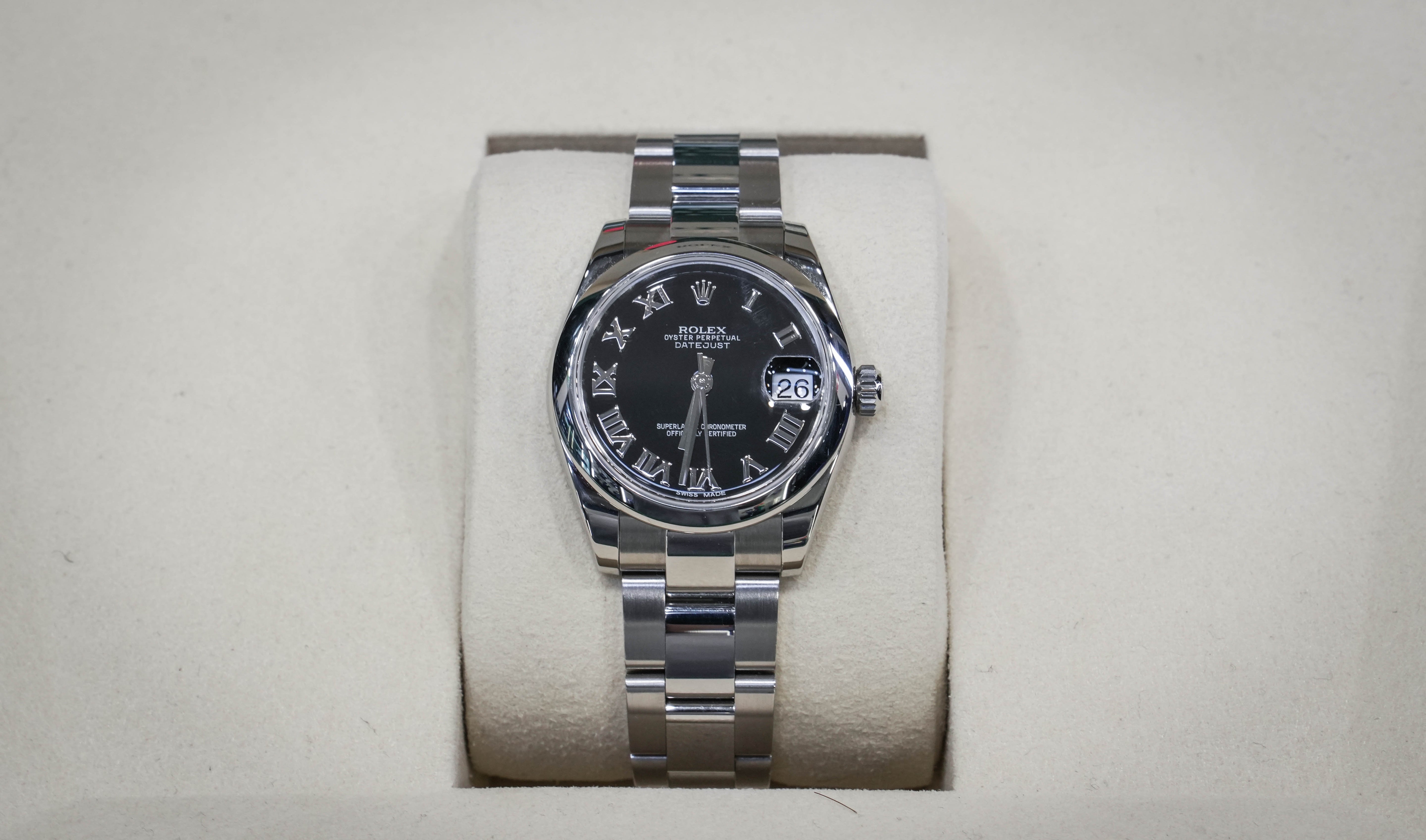 Rolex Datejust 31MM Black Roman Dial