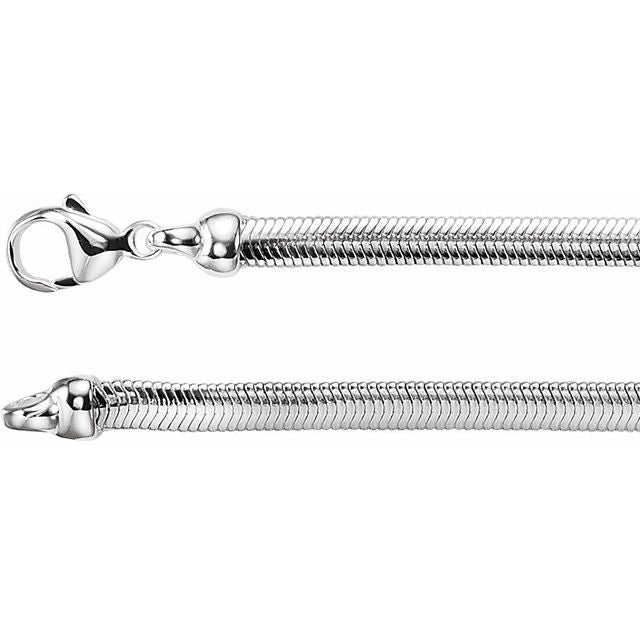 Sterling Silver 4.25 mm Oval Snake Chain 16 inches by Ch271