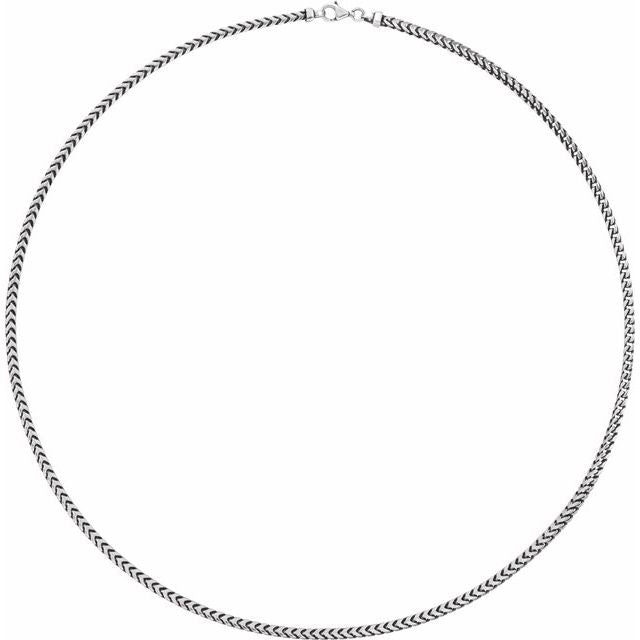 Sterling Silver 3 mm Franco Chain by Ch1071, 20-inch Length with Lobster Clasp