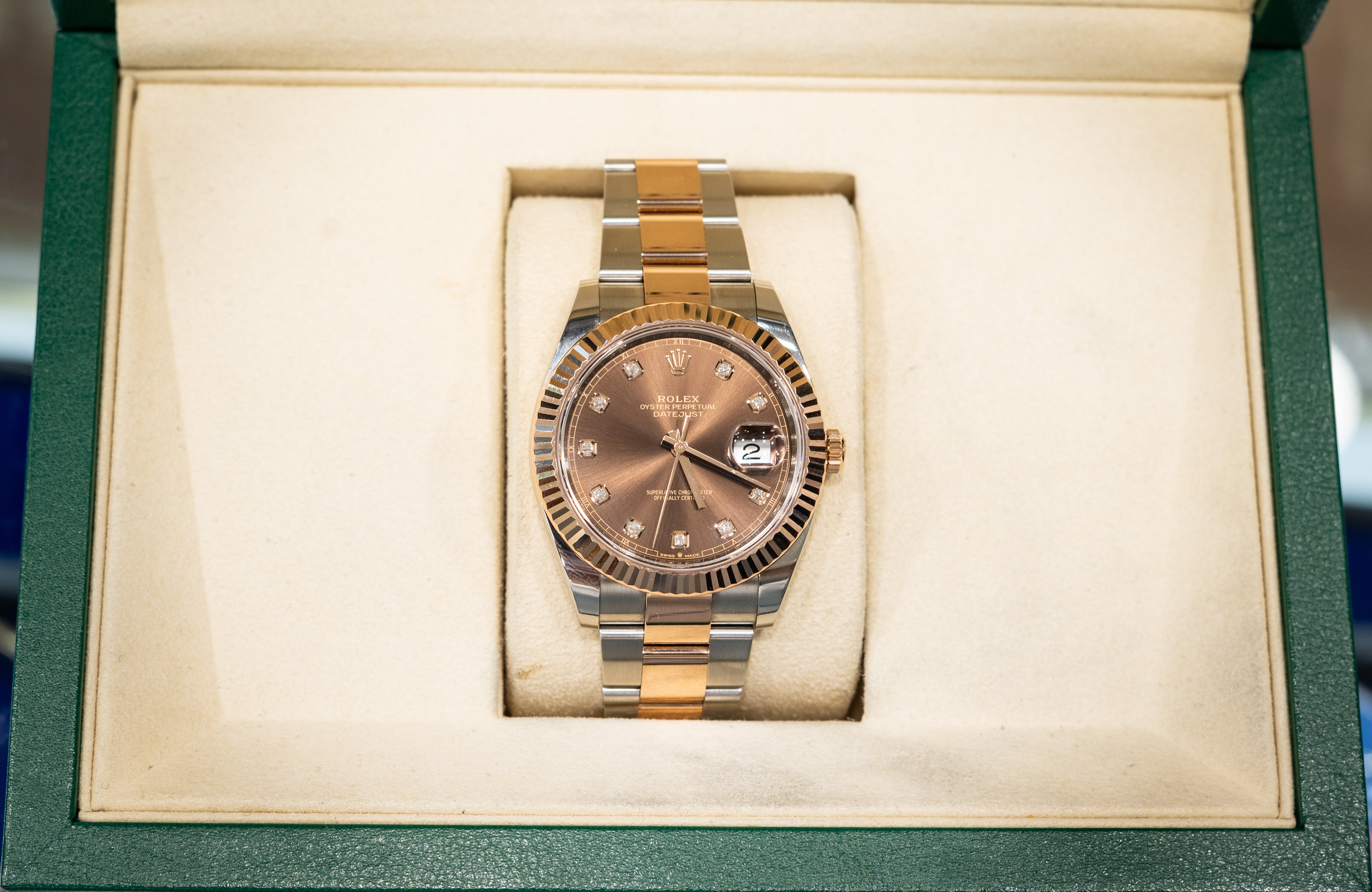 Rolex Datejust 41MM Chocolate Diamond Dial Oyster
