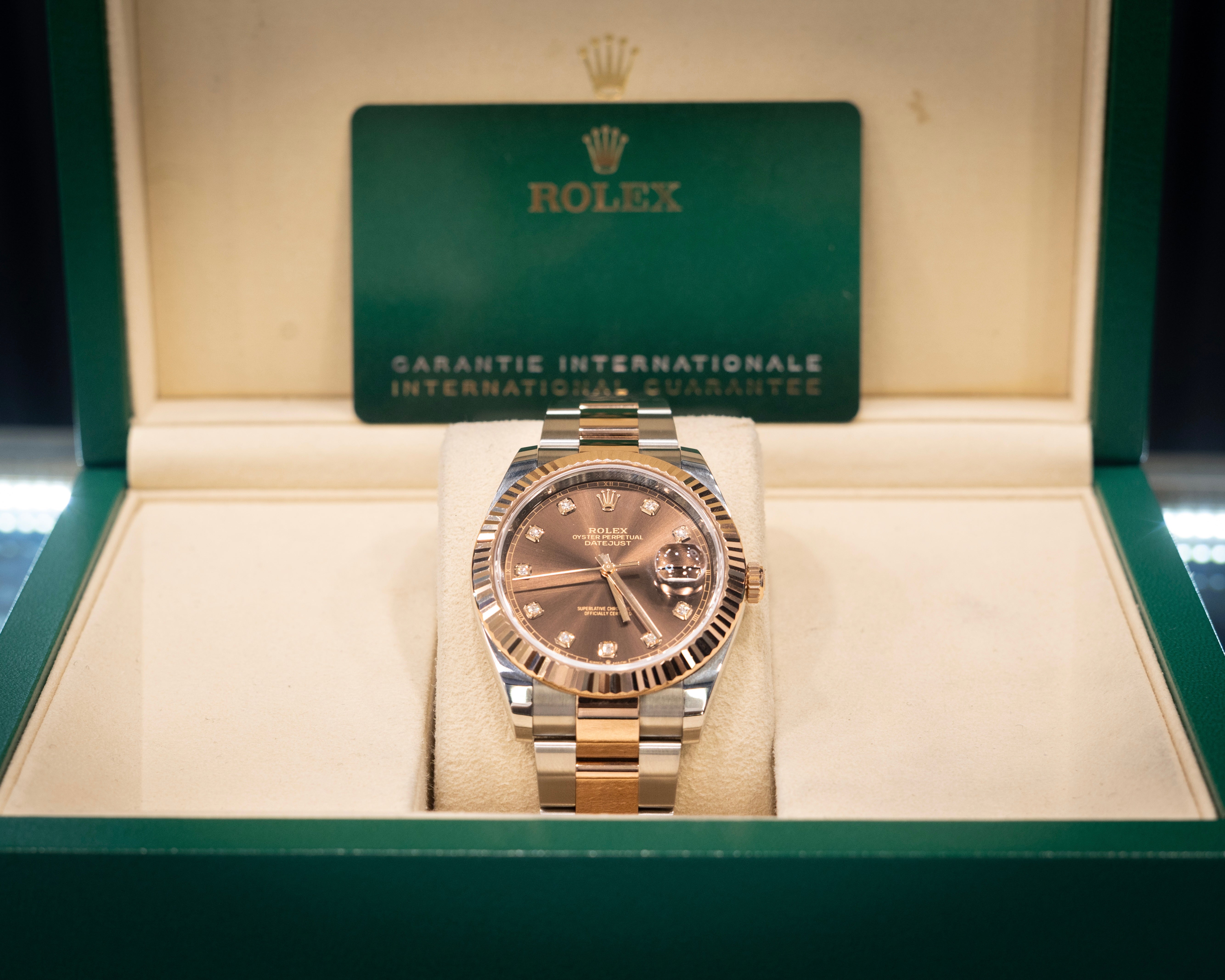 Rolex Datejust 41MM Chocolate Diamond Dial Oyster