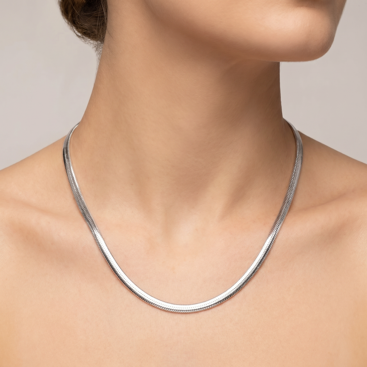 4.25 mm Sterling Silver Oval Snake Chain