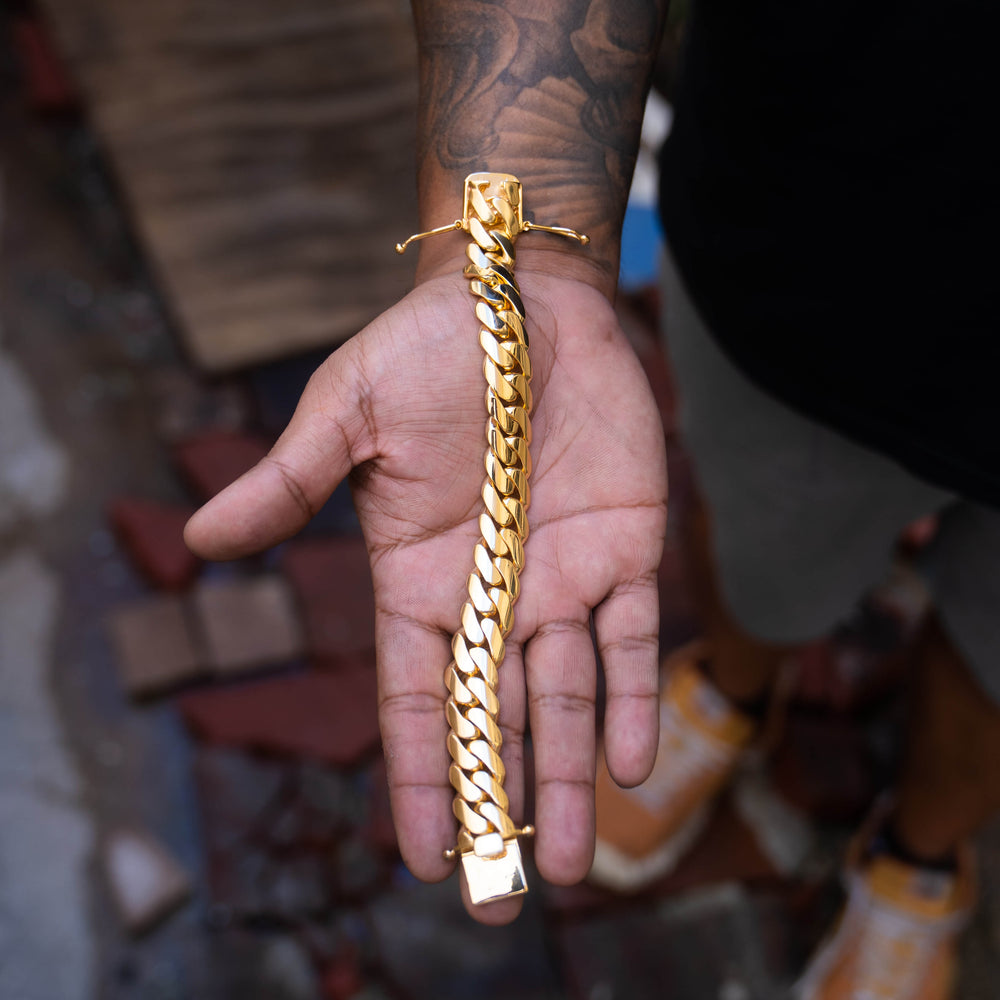 16mm Cuban Link Chain, Rope Cross Chain, Blue Face Watch, Bracelet Set