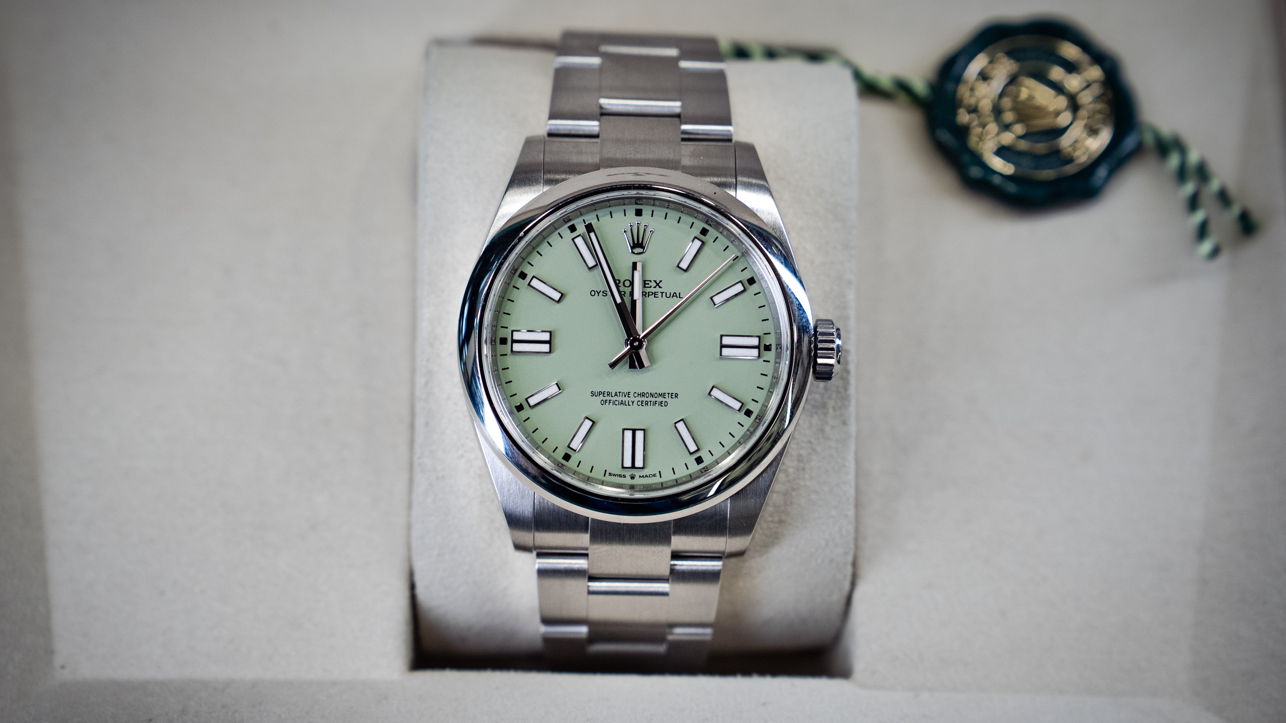 Rolex Oyster Perpetual Pistachio Dial
