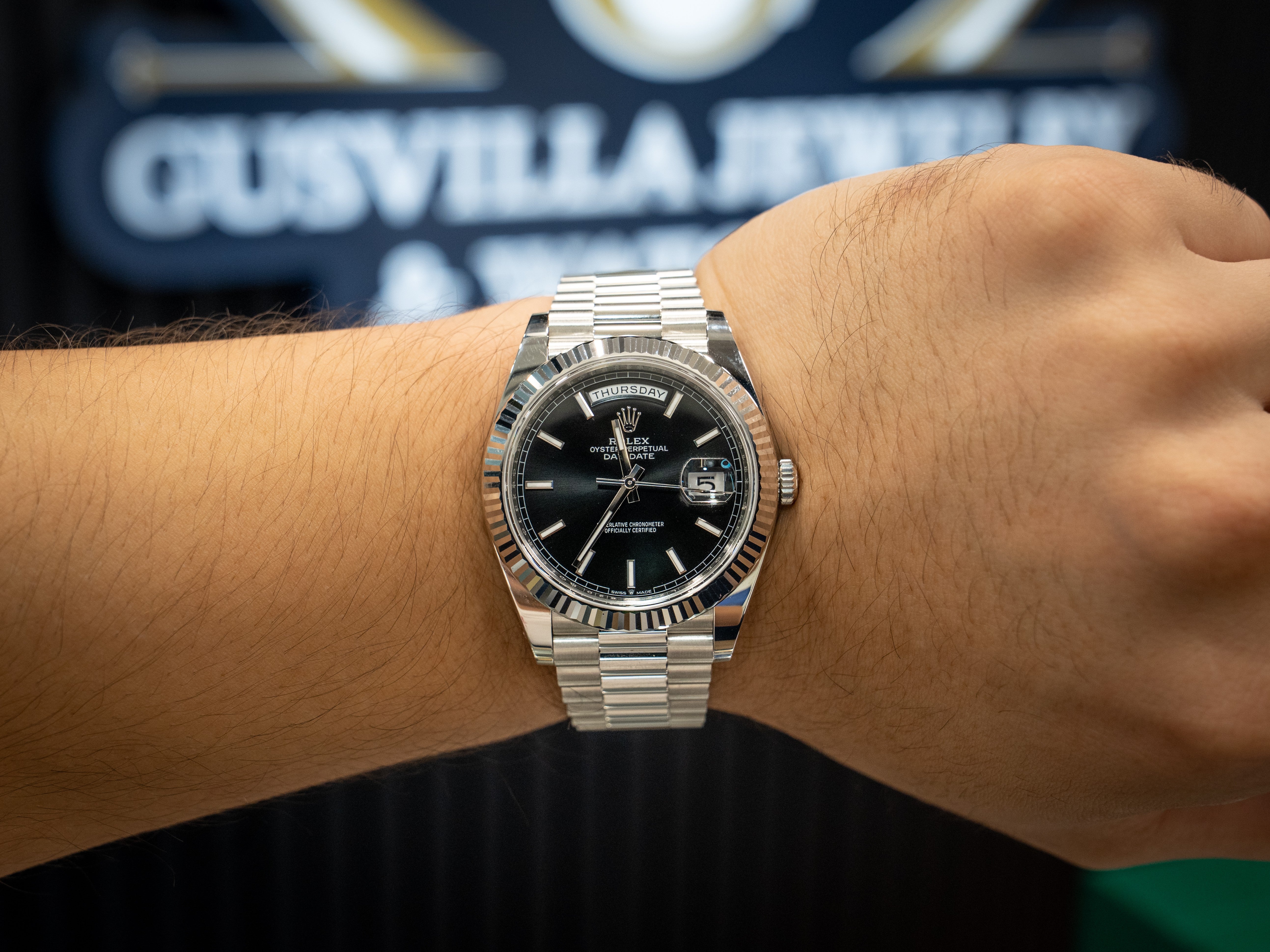 Rolex Day-Date Platinum Black Dial