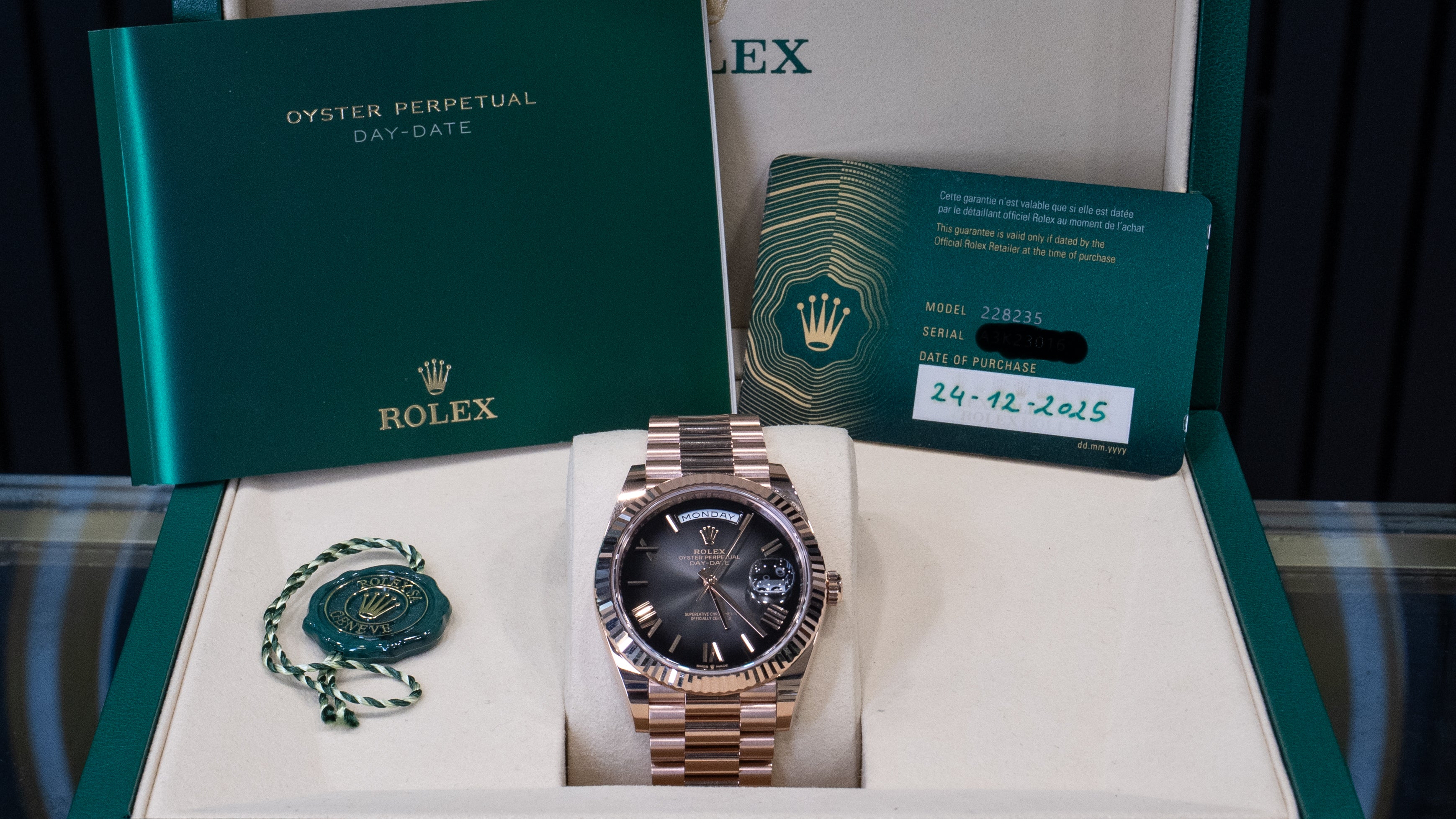Rolex Day-Date Black Ombré Slate Dial