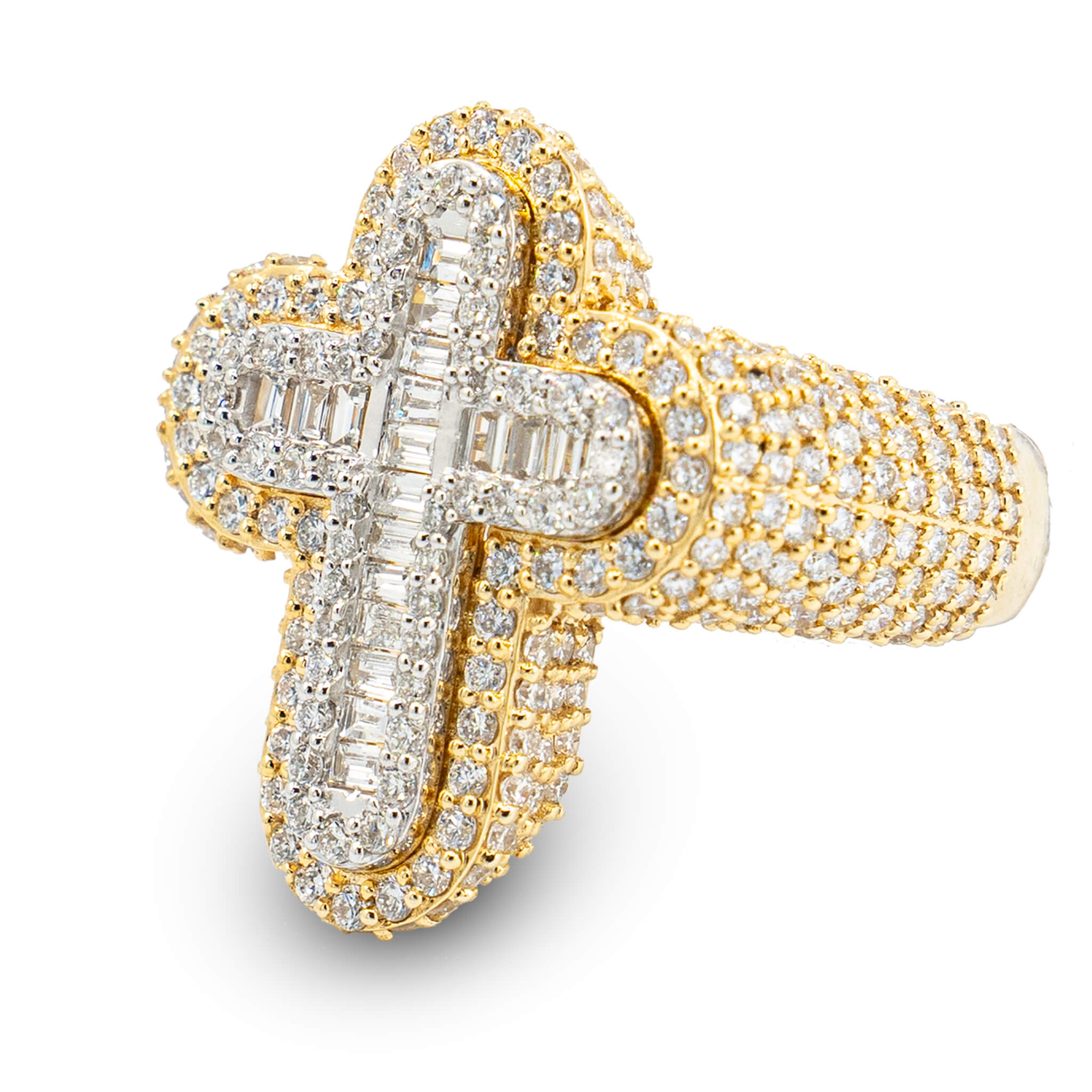 Diamond Baguette Cross Ring 10k