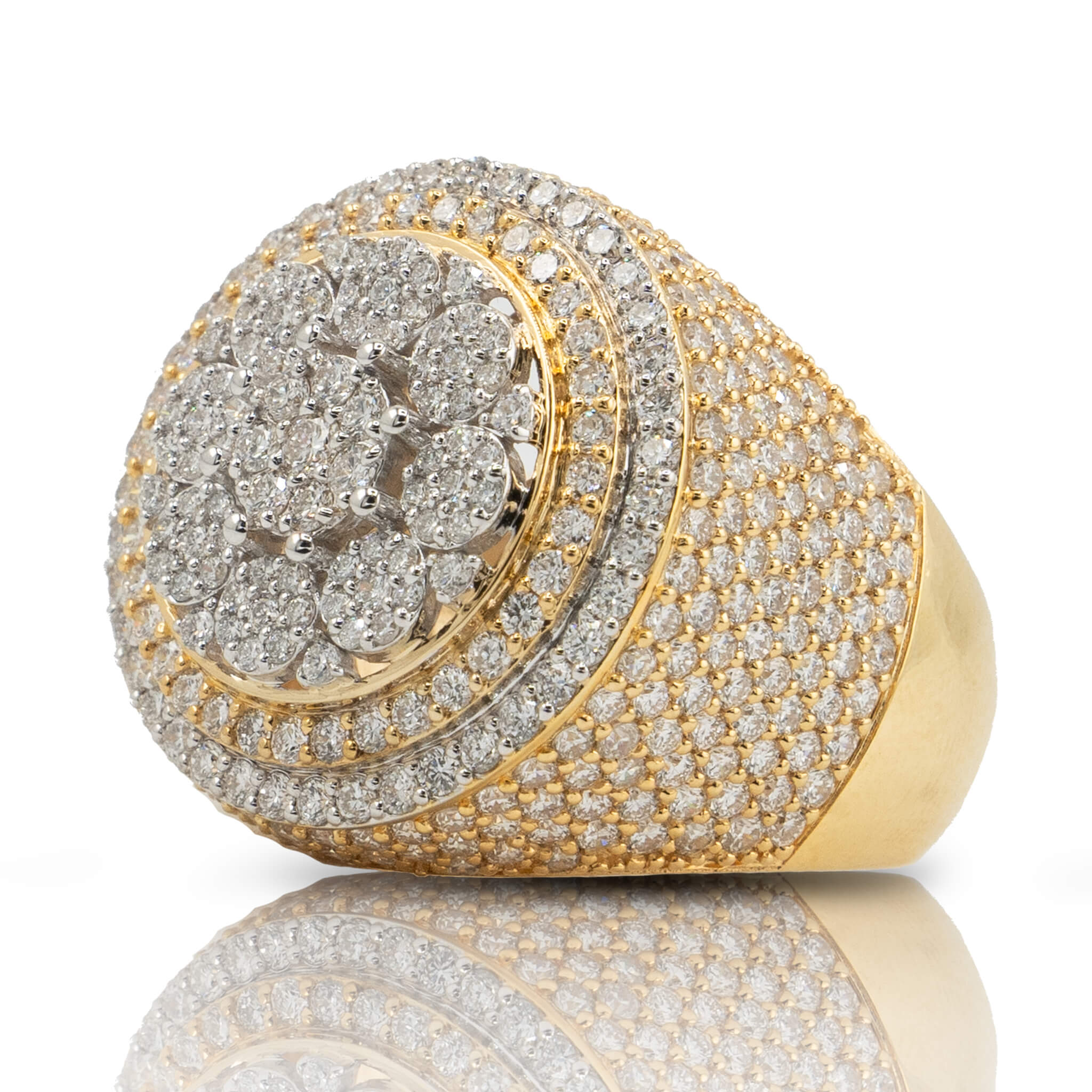 Round Triple Deck Diamond Ring 10k