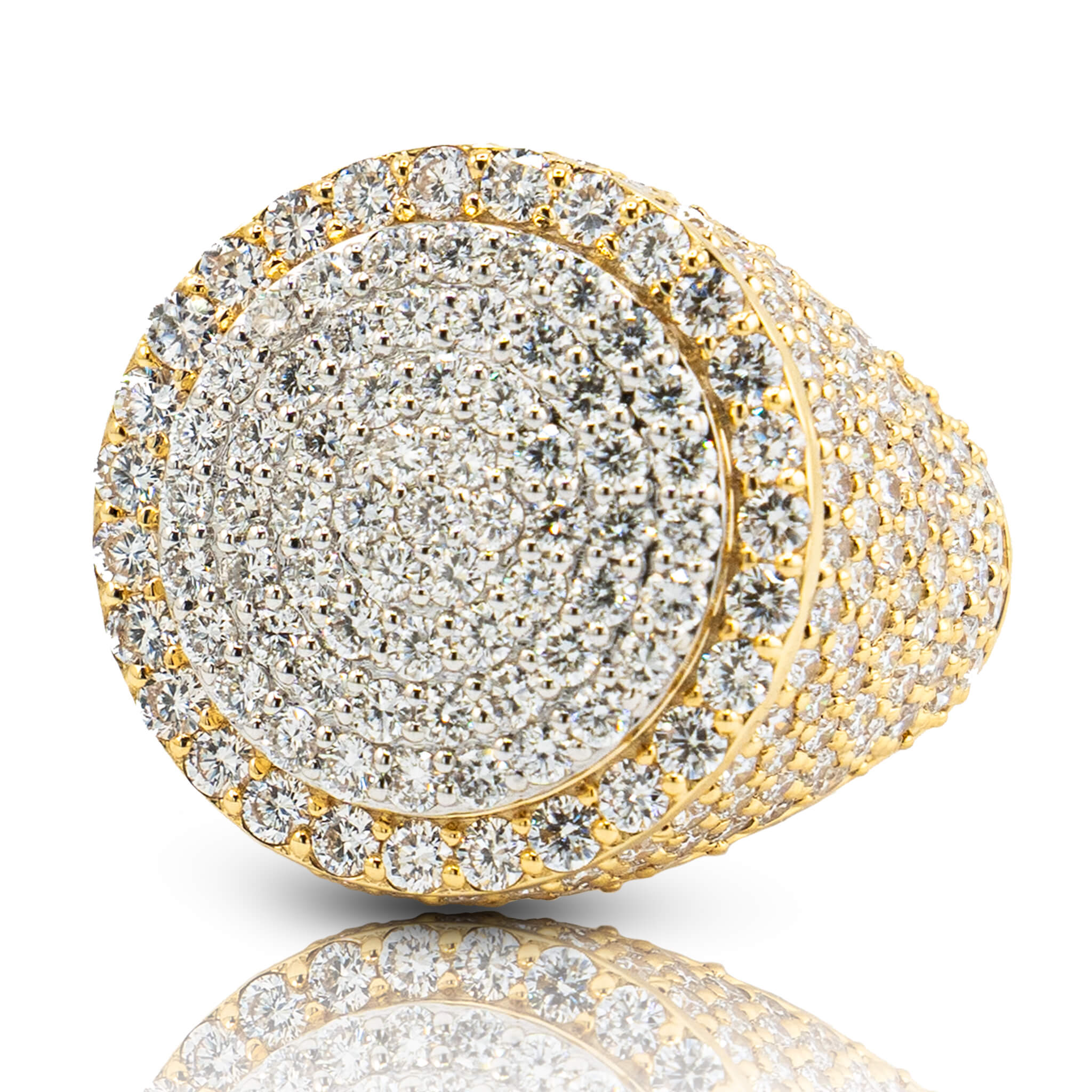 Double Deck Round Diamond Ring 10k