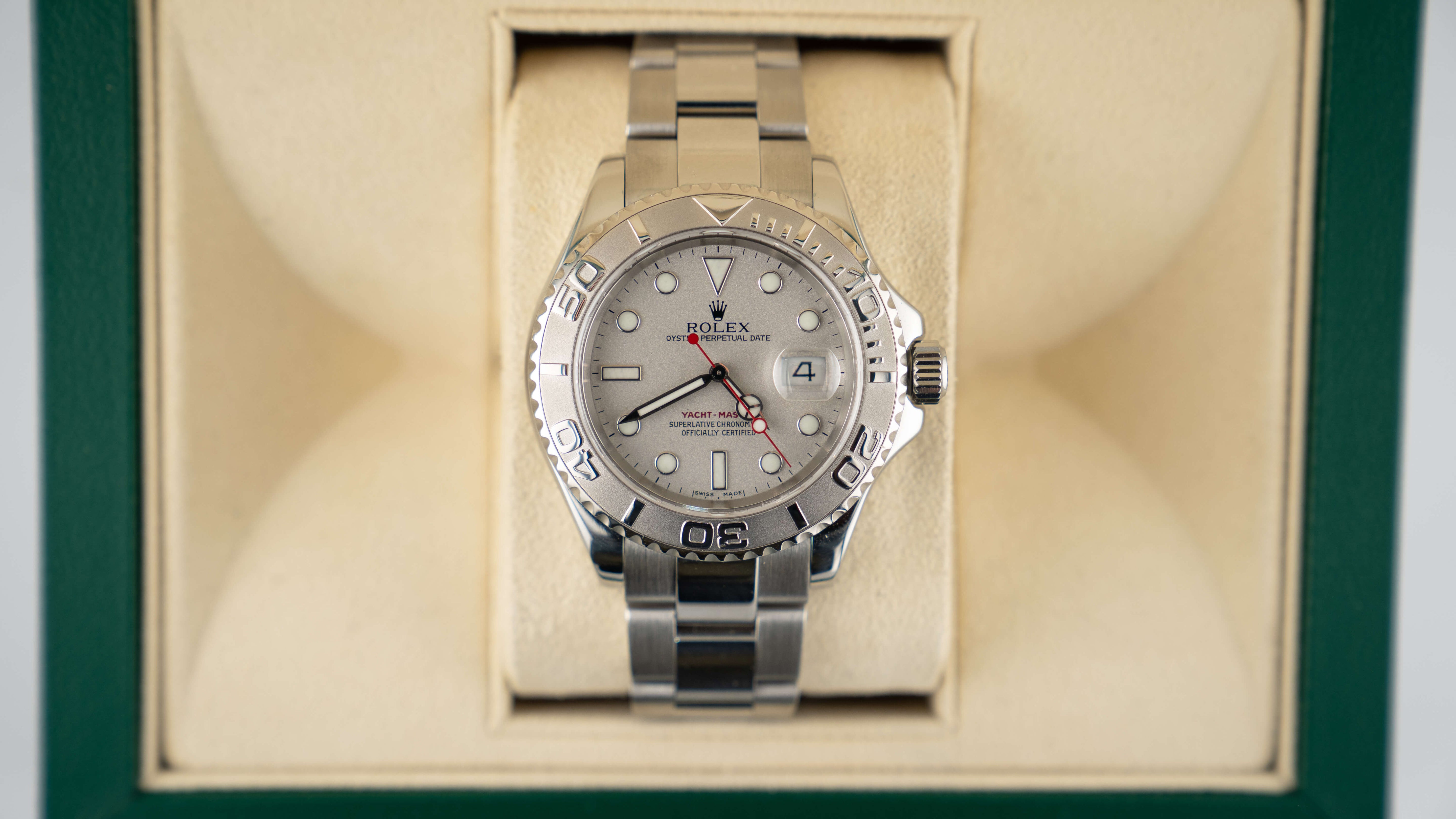 2002 Rolex Yacht Master Platinum Bezel