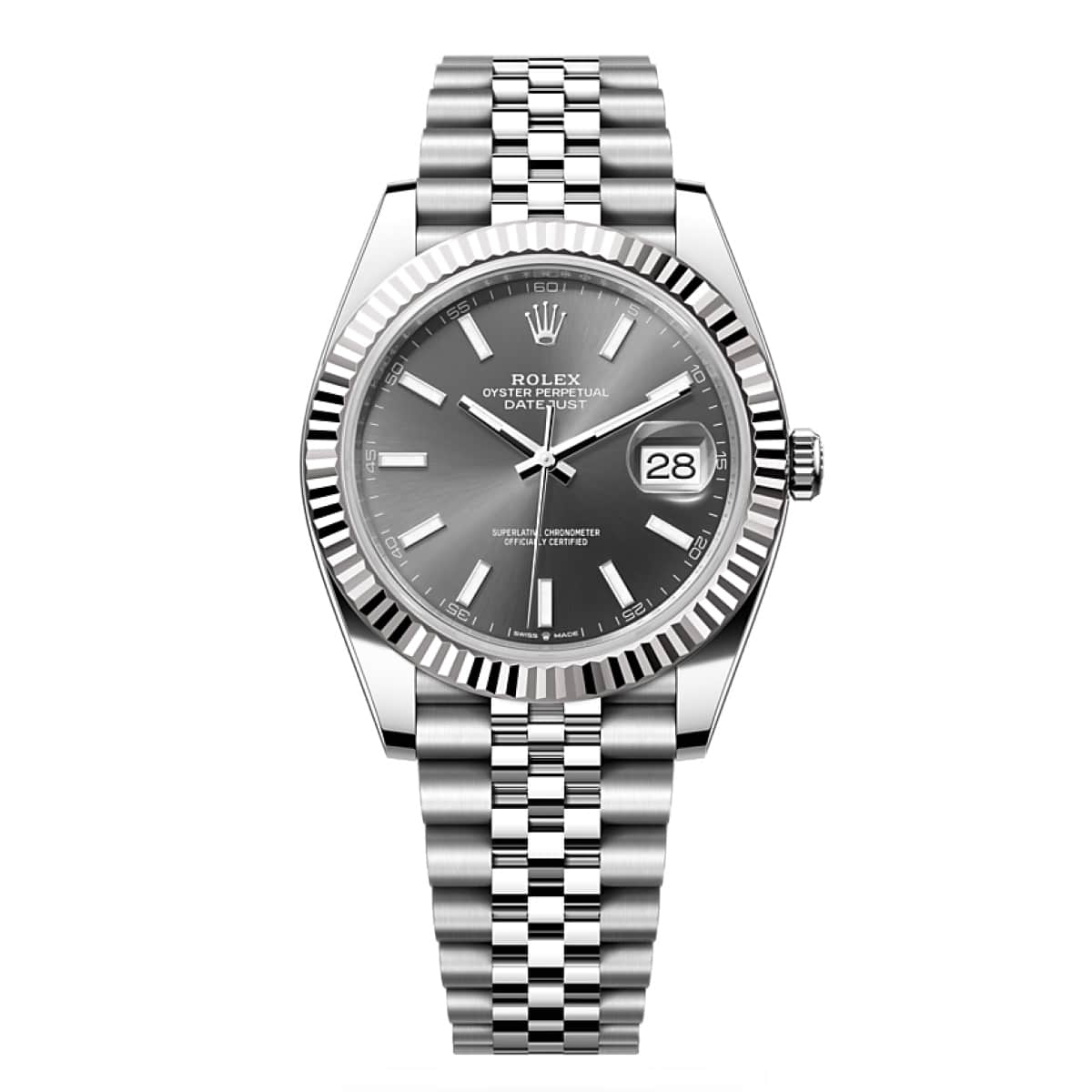 Rolex Datejust 41MM Rhodium Dial on Jubilee