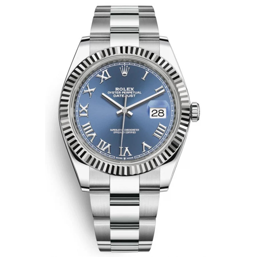 Rolex Datejust 41MM Azzurro Blue Roman Dial on Oyster