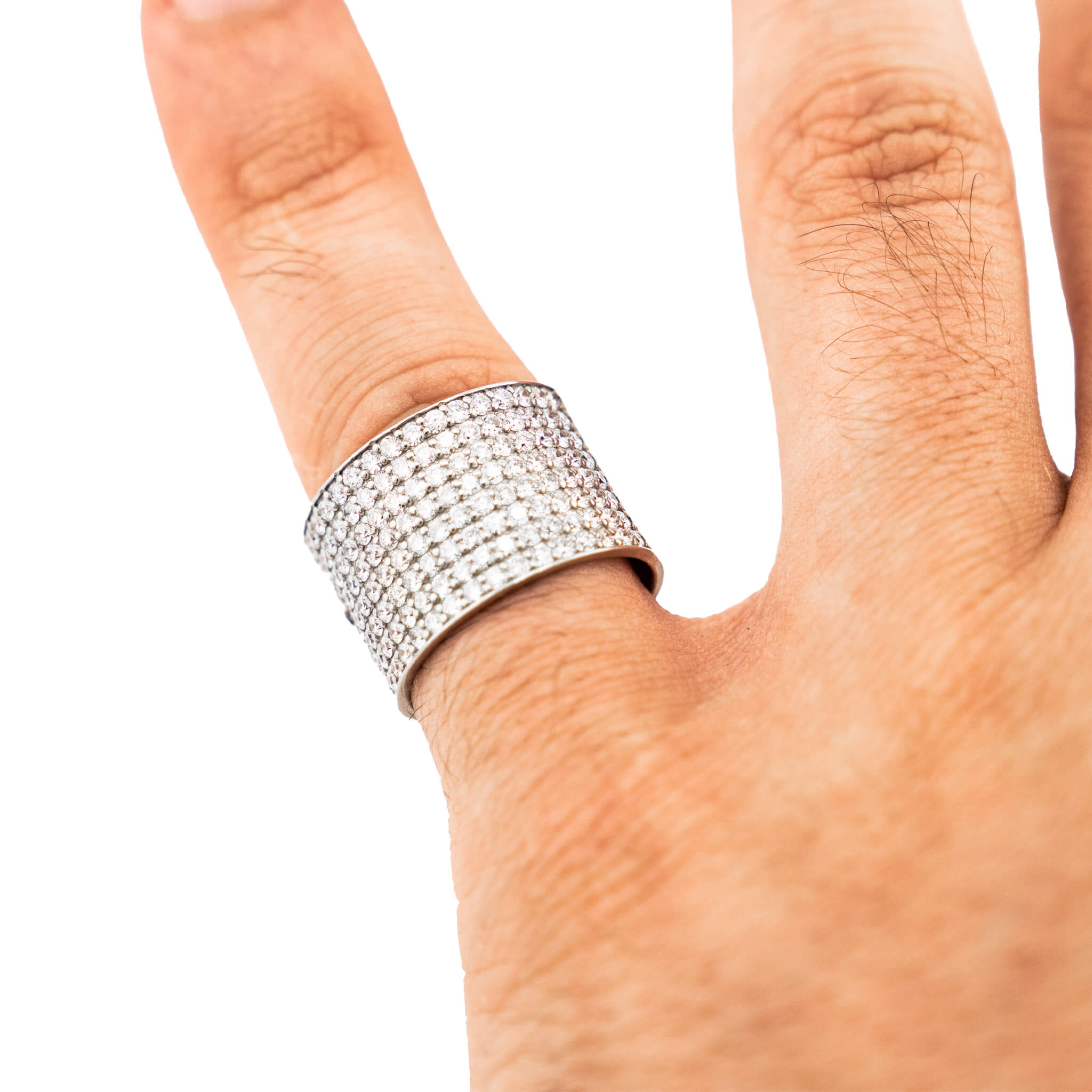 Wide Diamond Row Ring