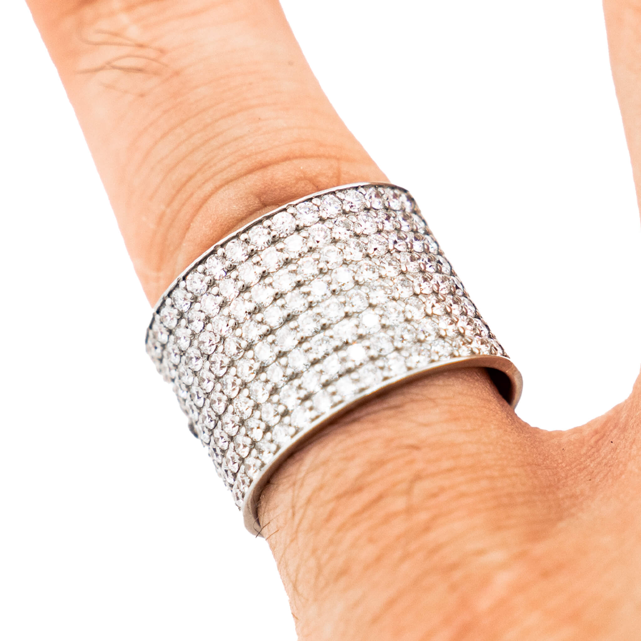 Wide Diamond Row Ring